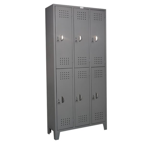 locker con 6 puertas gris