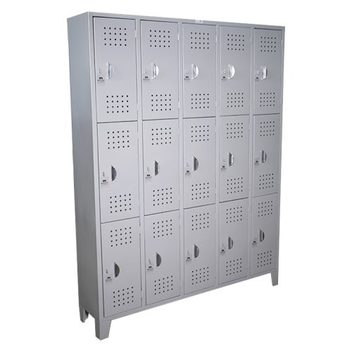 locker 15 puestos color gris